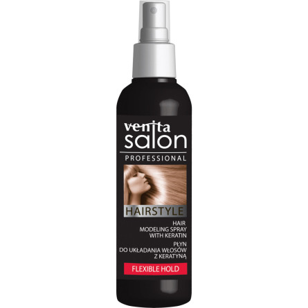 Спрей для укладки волос Venita с кератином Salon Hairstyle сильная фиксация 130 мл