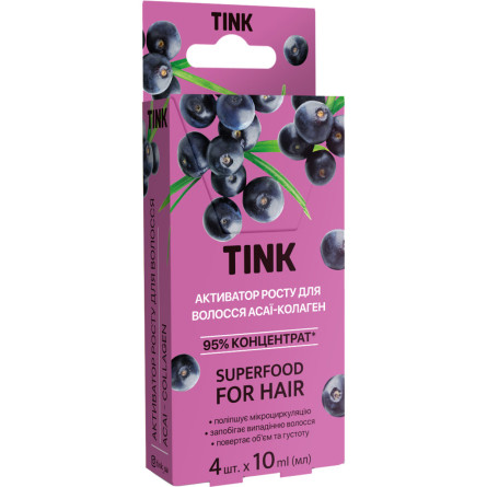 Концентрований активатор росту для волосся Tink Асаї-Колаген 10 мл x 4 шт.