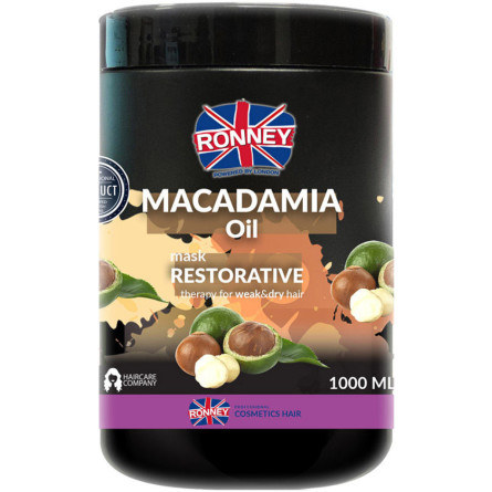 Маска Ronney Macadamia Oil Зміцнювальна для слабкого і сухого волосся 1000 мл slide 1