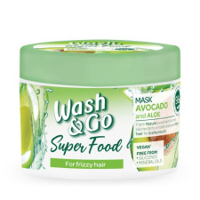 Маска для неслухняного волосся WashGo Super Food Розгладжуюча Авокадо та алое 300 мл mini slide 1