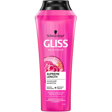 Захисний шампунь GLISS Supreme Length для довгого волосся, схильного до пошкоджень та жирності 250 мл