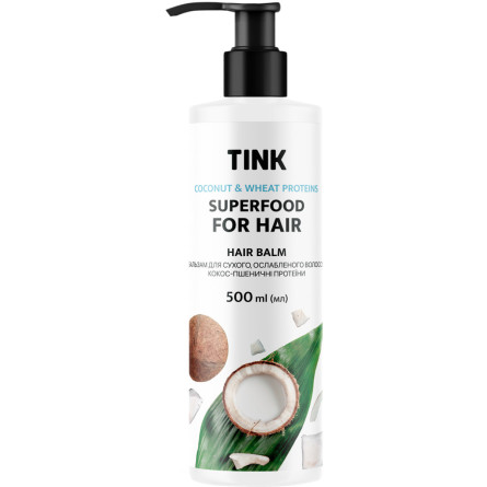 Бальзам для сухого, ослабленого волосся Tink Кокос-Пшеничні протеїни 500 мл