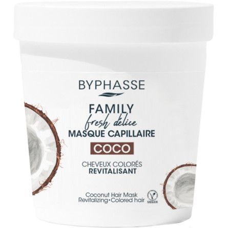 Маска для волосся Byphasse Family Fresh Delice з кокосом для фарбованого волосся 250 мл