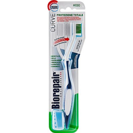 Зубная щетка BioRepair Совершенная чистка Средней жесткости для ежедневного ухода Темно-синяя