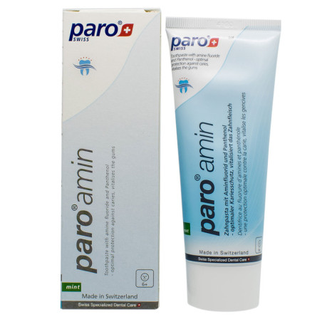 Зубна паста Paro Swiss amin на основі амінофторид 1250 ppm 75 мл