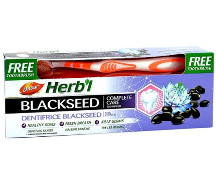 Зубна паста Dabur Herb'l Чорний кмин 150 г + щітка slide 1