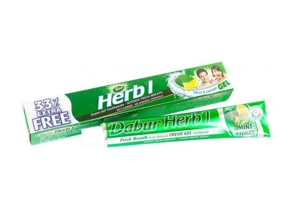 Зубна паста Dabur Herb'l Свіжий гель м'ята та лимон 60 г + 20 г