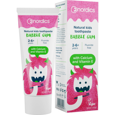 Зубна паста дитяча Nordics Kids Bubble Gum 50 мл