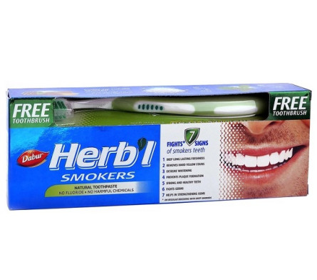 Зубная паста Dabur Herb'l Для курящих 150 г + щетка