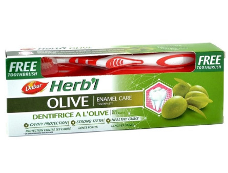 Зубная паста Dabur Herb'l Оливки 150 г + щетка slide 1