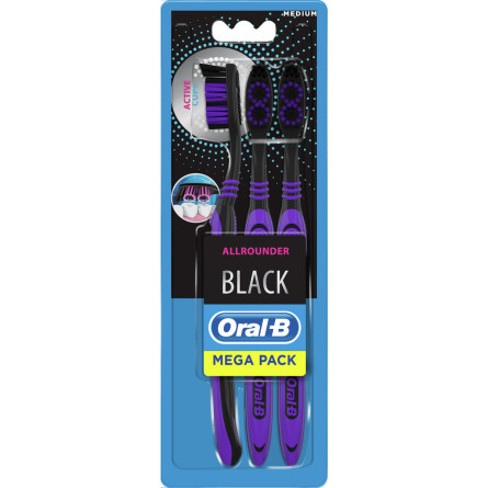 Набор зубных щеток Oral-B Всесторонняя чистка Black средняя 3 шт