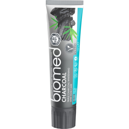 Зубна паста BioMed Charcoal Антибактеріальна відбілююча Вугілля 100 г slide 1