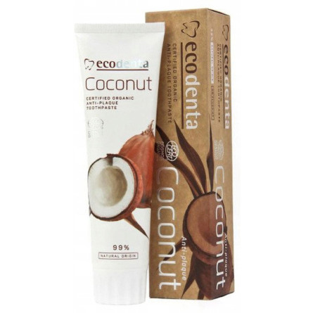 Зубна паста Ecodenta Cosmos Organic Проти нальоту з кокосовою олією та сіллю цинку 100 мл