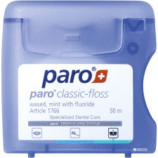 Зубна нитка Paro Swiss classic-floss вощена з м'ятою і фторидом 50 м mini slide 1