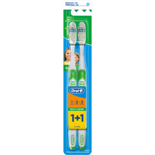 Набор зубных щеток Oral-B 1+1 Maxi Clean 1-2-3 3-Эффекта средней жесткости 1 шт mini slide 1