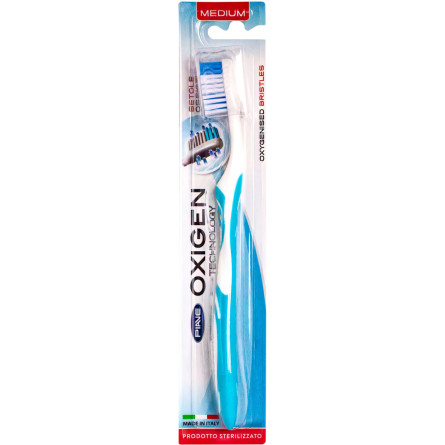 Зубна щітка Piave Oxigen Medium Середньої жорсткості Блакитна (8009315055219_блакитний)