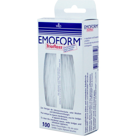 Зубна нитка (суперфлос) Dr. Wild Emoform Triofloss стандартна, високоміцна 100 шт slide 1