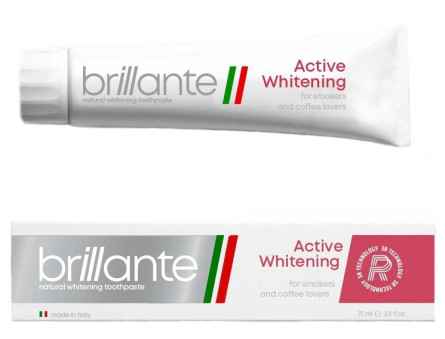 Зубна паста Brillante Active Whitening для курців і цінителів кави 75 мл slide 1