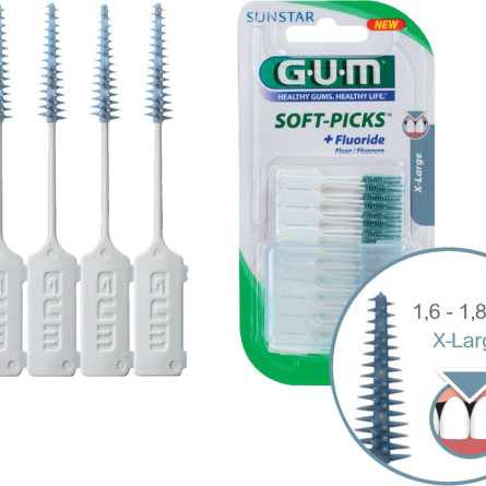 Набор межзубных щеток GUM Soft-Picks с фторидом 1.6-1.8 мм 40 шт
