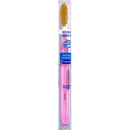 Зубна щітка Piave Medium з натуральною щетиною рожевий (8009315019617_рожевий) slide 1