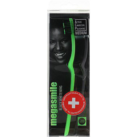 Набір зубних щіток Megasmile Black Whitening Зелена + Чорна 2 шт.