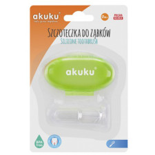 Зубная щетка-массажер Akuku силиконовая в зеленом чехле (A0264) mini slide 1