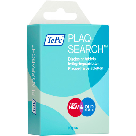 Таблетки для ідентифікації зубного нальоту TePe PlaqSearch 10 шт (992676)