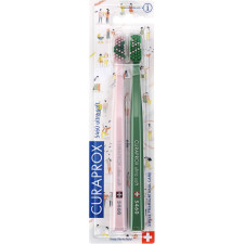Набір зубних ультрам'яких щіток Curaprox UltraSoft Love 2020 Pink&Green d 0.1 мм 2 шт. mini slide 1