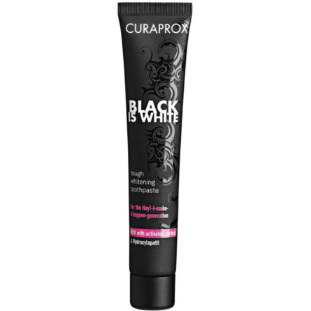 Зубна паста вибілювальна Curaprox Black is White з активованим вугіллям і гідроксиапатитами 90 мл