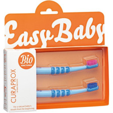Набор детских зубных щеток Curaprox Baby для детей (0-5 лет) Прорезиненная ручка с присоской 2 шт Голубые mini slide 1