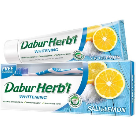 Зубна паста Dabur Herb'l Отбеливающая Соль и Лимон 150 г slide 1