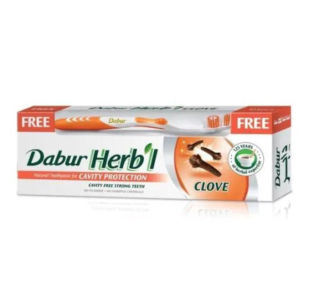 Зубна паста Dabur Herb'l Гвоздика 150 г + щітка slide 1