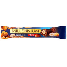 Шоколад молочный Millennium Golden Nut с начинкой и цельными лесными орехами 40г mini slide 1