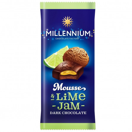 Шоколад чорний Millennium Mousse з мусовою та лаймовою начинкою 135г