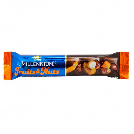 Шоколад молочный Millennium Fruits&amp;amp;amp;Nuts с миндалем, целыми лесными орехами, курагой и изюмом 35г