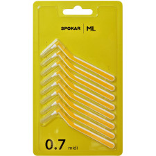 Міжзубні йоржики Spokar L 0.7 мм Кутові 8 шт. mini slide 1
