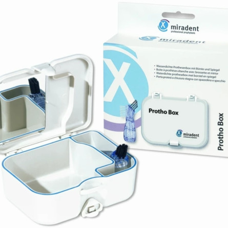 Контейнер для хранения протезов Miradent Protho Box + щетка для очищения протезов