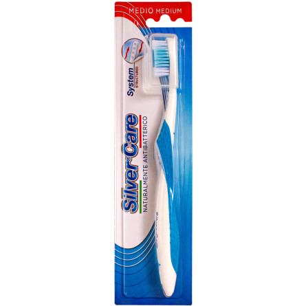 Зубна щітка Silver Care System Medium середньої жорсткості Блакитна (8009315043315_блакитний)
