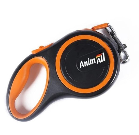 Повідець-рулетка AnimAll S до 15 кг, 3 м Жовтогарячо-чорний