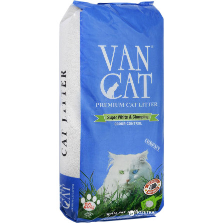 Наполнитель для кошачьего туалета Van Cat Premium Cat Litter Бентонитовый комкующий 20 кг (24 л) (8699245858518/8699245856248)