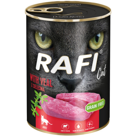 Влажный корм для взрослых кошек Dolina Noteci RAFI Cat с телятиной 400 г