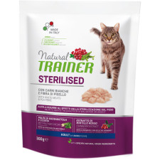 Сухой корм для взрослых стерилизованных кошек от 1 года Trainer Natural Super Premium Adult Sterilised с свежим белым мясом 300 г mini slide 1