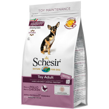 Сухий монопротеїновий корм для дорослих собак міні порід Schesir Dog Toy Adult Chicken з куркою 800 г mini slide 1