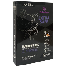 Нашийник від бліх та кліщів Palladium Extra Safe для кішок і собак дрібних порід 35 см Жовтогарячий mini slide 1