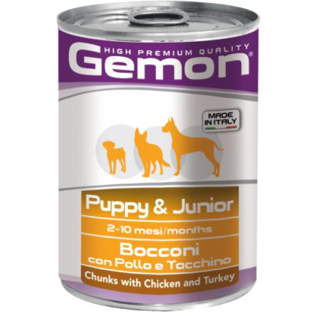 Вологий корм для собак Gemon Dog Puppy & Junior Chicken/turkey зі смаком курки та індички 415 г