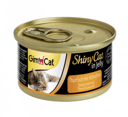 Вологий корм для кішок Gimborn ShinyCat з тунцем і куркою 70 г (4002064413105/4002064413303)