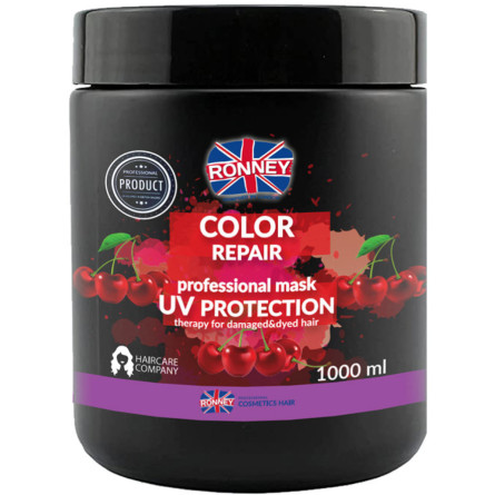 Маска Ronney Color Repair Cherry Защита цвета для окрашенных волос с UV фильтром 1000 мл