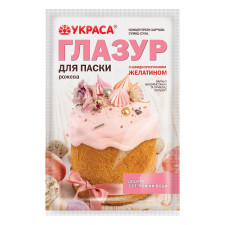 Глазур Украса для паски рожева з желатином 100г mini slide 1