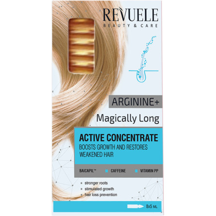 Концентрат Revuele Аргенін + Магічна довжина для активації росту волосся в ампулах 5 мл х 8 шт