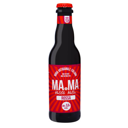 Пиво напівтемне нефільтроване MaMa Rossa 5,9% 0,33л с/пл